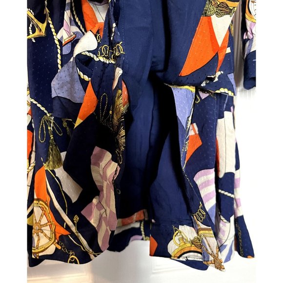 Anthropologie Maeve Shirtdress Buttondown Nautical‎ Navy Sailing Boat Size XS - Picture 7 of 9